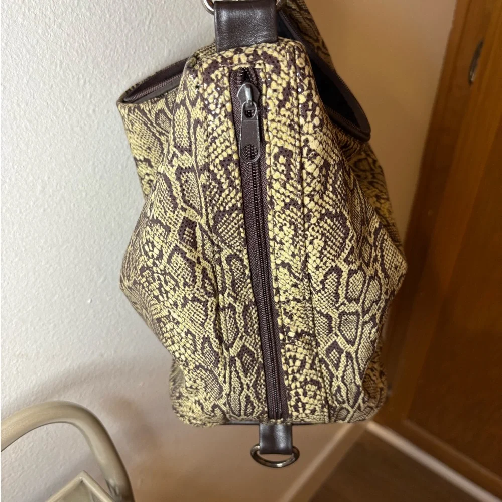 Vintage Donald J pliner Crossbody Hobo Faux Snakeskin Print Bag Vintage